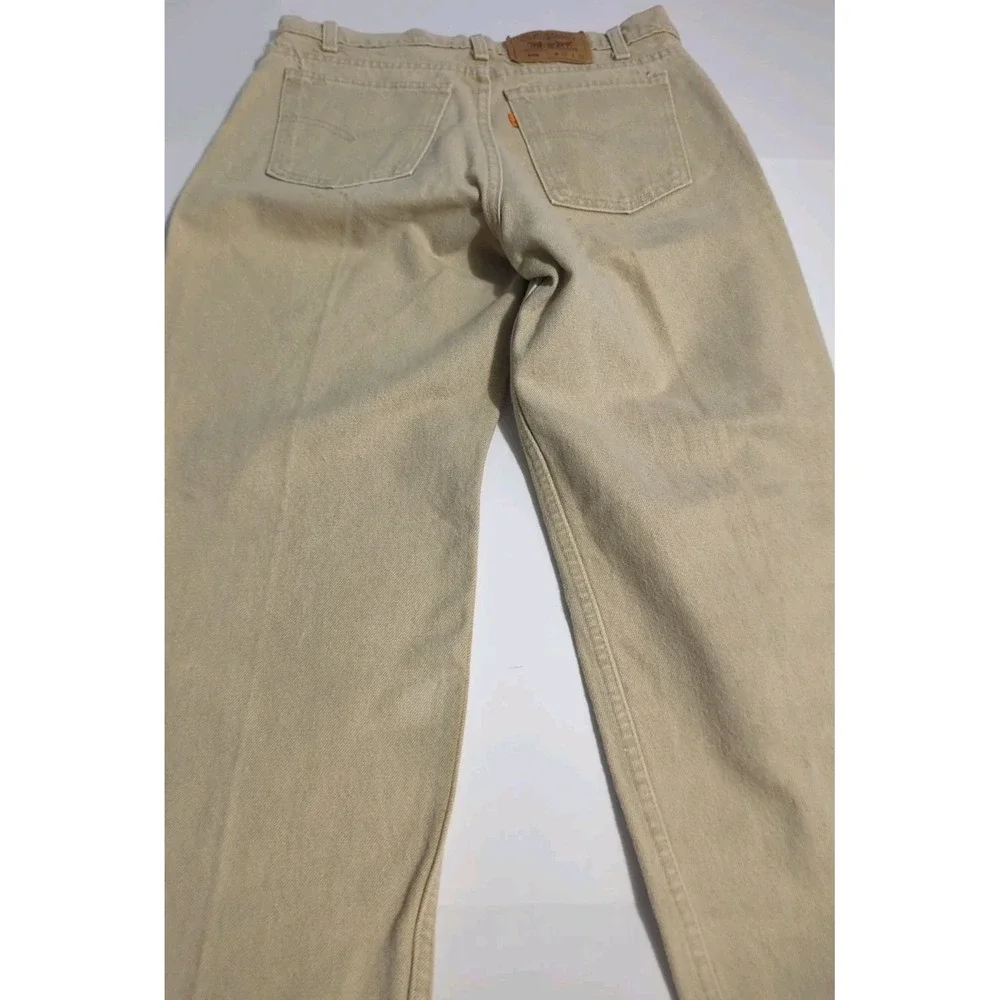 Vtg Levi's 550 Jeans Mens 32x36 Tan Khaki Relaxed Tapered Leg USA 90s USA